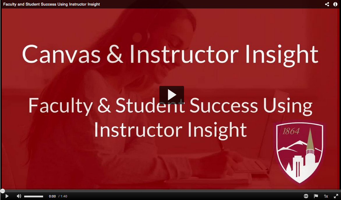 Faculty and Student Success Using Instructor Insight video