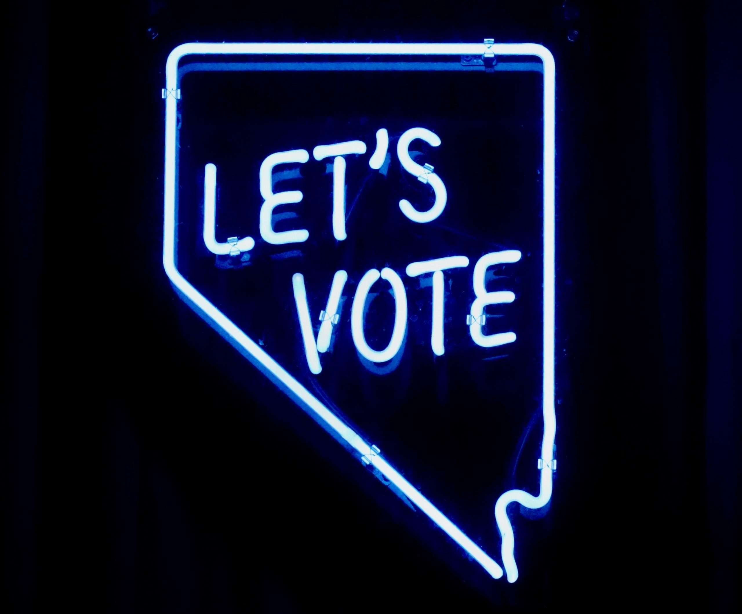 lets vote neon sign